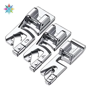

3Pcs Narrow Rolled Hem Sewing Machine Presser Foot Set 3mm 4mm 6mm TLS