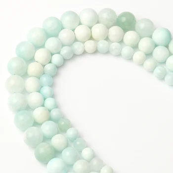 

AA Natural Larimar Stone Beads Round Loose Spacer Beads DIY For Necklace Bracelet Jewelry Making Supplies 15'' Strands 6 8 10MM