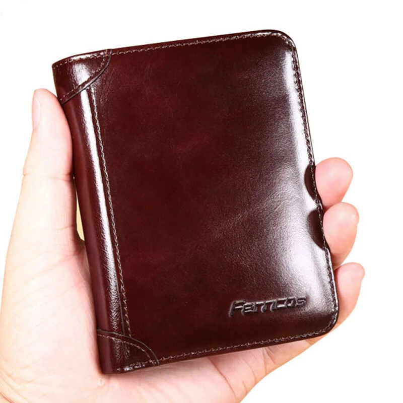 

High-end Customized Wallet Male Leather Short Head Layer Leather Multi-card Wallet Large Capacity Casual Retro Thin Wallet