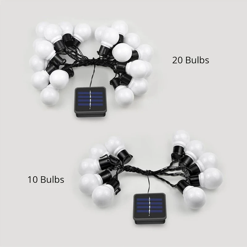 guirlanda com 10 20 lâmpadas led globo