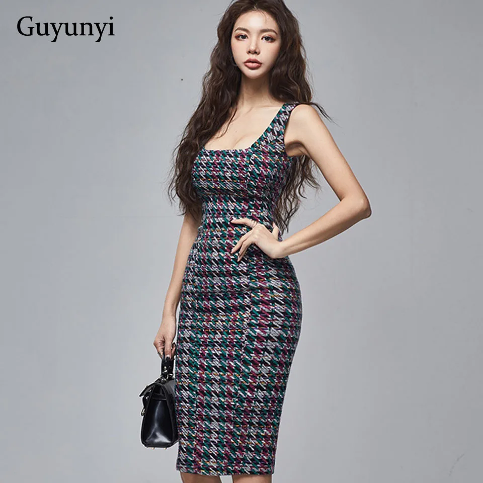 

Женское облегающее элегантное платье с высокой талией, летнее простое маленькое сексуальное платье без рукавов с квадратным вырезом и модным принтом