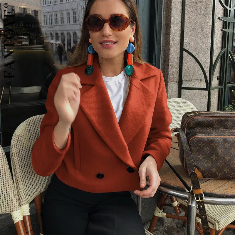 FANTOYE Autumn New Elegant Women Jackets Fashion Office Ladies Khaki Jacket Outwear Tops Loose Basic Street Coat Plus Size