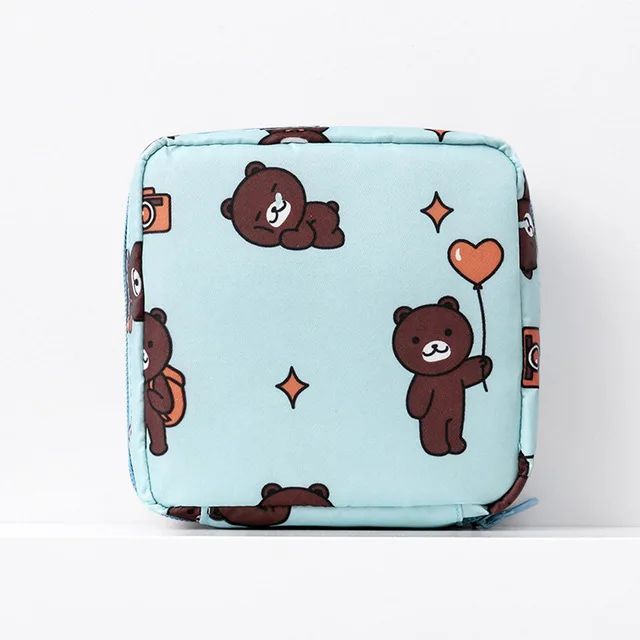 Bear Тампон, сумка для хранения гигиенических подушечек, женские салфетки, органайзер, женская косметичка, кошелек для монет, органайзер для ювелирных изделий - Цвет: Bear