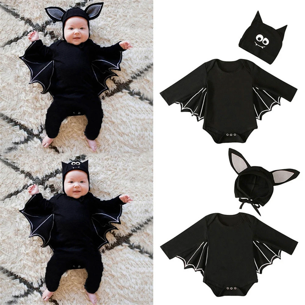 

LILIGIRL Newborn Cute Batman Halloween Romper 2 Piece Suit Baby Girls Clothes Jumpsuit Ifant Toddler Outfits Clothing Set 0-24M