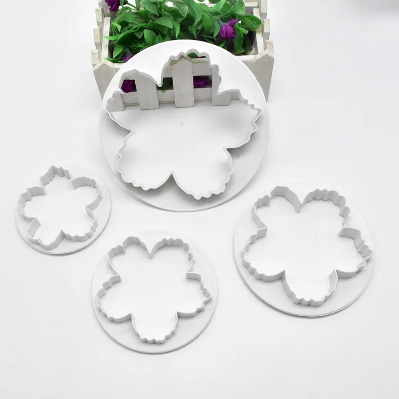DIY Хлебобулочные 4 шт. пион пластиковый резак торт Fondant(сахарная) украшение из глины для формовки пресс-форм