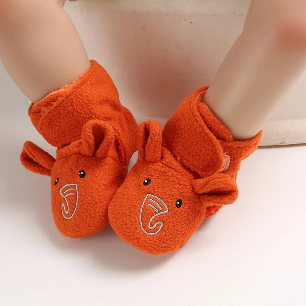 

Newborn Toddler Infant Baby Girls Cartoon Style Bow Hook&Loop Shoes Cotton First Walkers Soft Sole Shoes Warm Winter Sneakers
