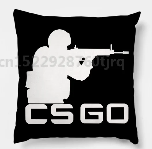 Чехол для подушки с принтом "COUNTER STRIKE CS GO", Хлопковый чехол для подушки 45X45 см, 55X55 см(двусторонний - Цвет: photo color