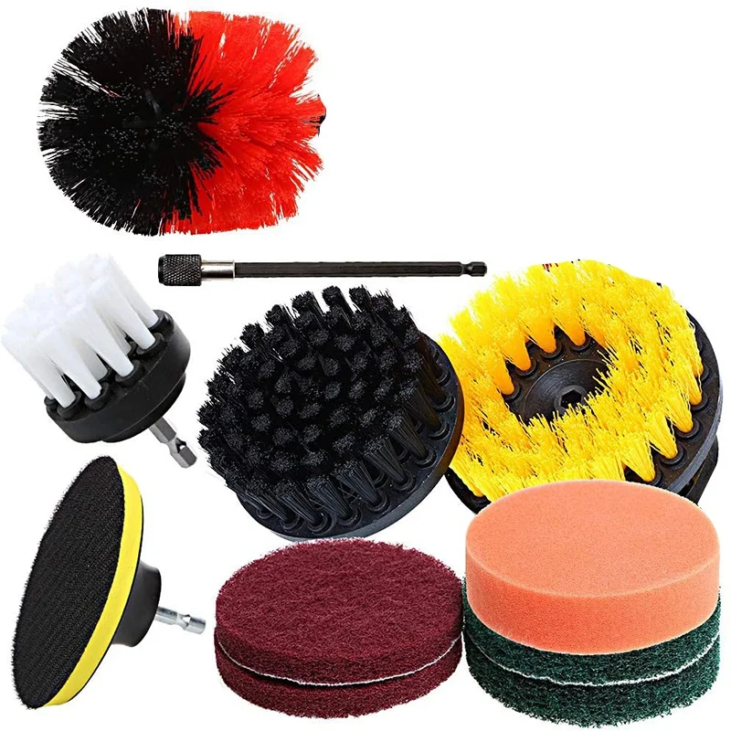 11Pcs Drill Brushes Attachment Kit Power Scrubber with Scouring Pad