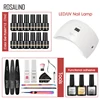 ROSALIND Nail Gel Manicure Set Lamp Gel Tools Kits For Nails Art UV Lamp Semi Permanent Nail Gel Polish Set With Base Top Coat 4