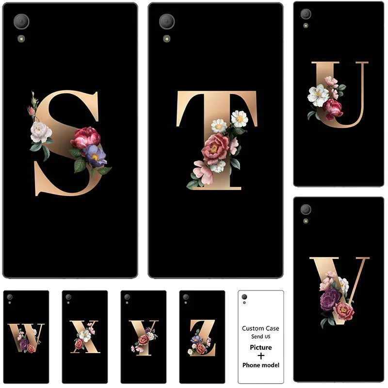 Цветок 26 Английское Название Буквы Пользовательские Начальная чехол для Sony Xperia Z5