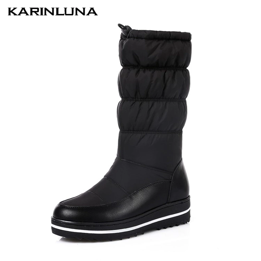 

Karinluna Brand Outdoor Snow Boots Large Size Waterproof Comfortable Shoes Woman Non-slip Russia Winter Warm Fur Boots Women