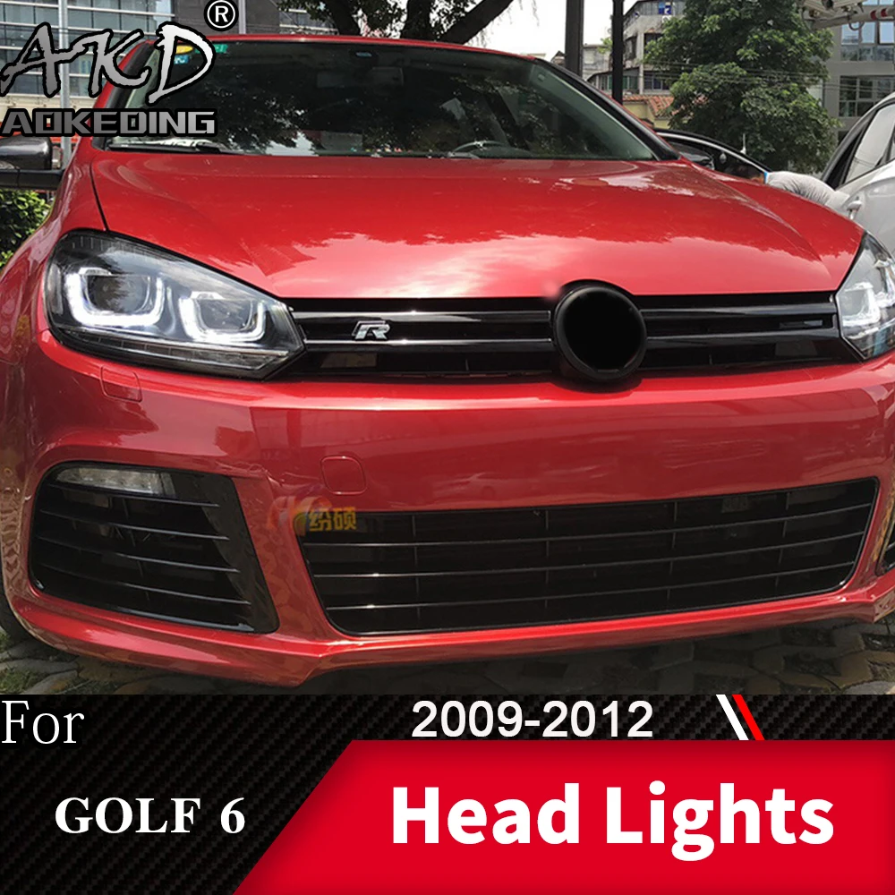 Фара для автомобиля VW Golf 6 2009-2012 Golf6 MK6 головной светильник s противотуманный светильник s дневной ходовой светильник DRL H7 светодиодный Биксеноновая лампа автомобильные аксессуары