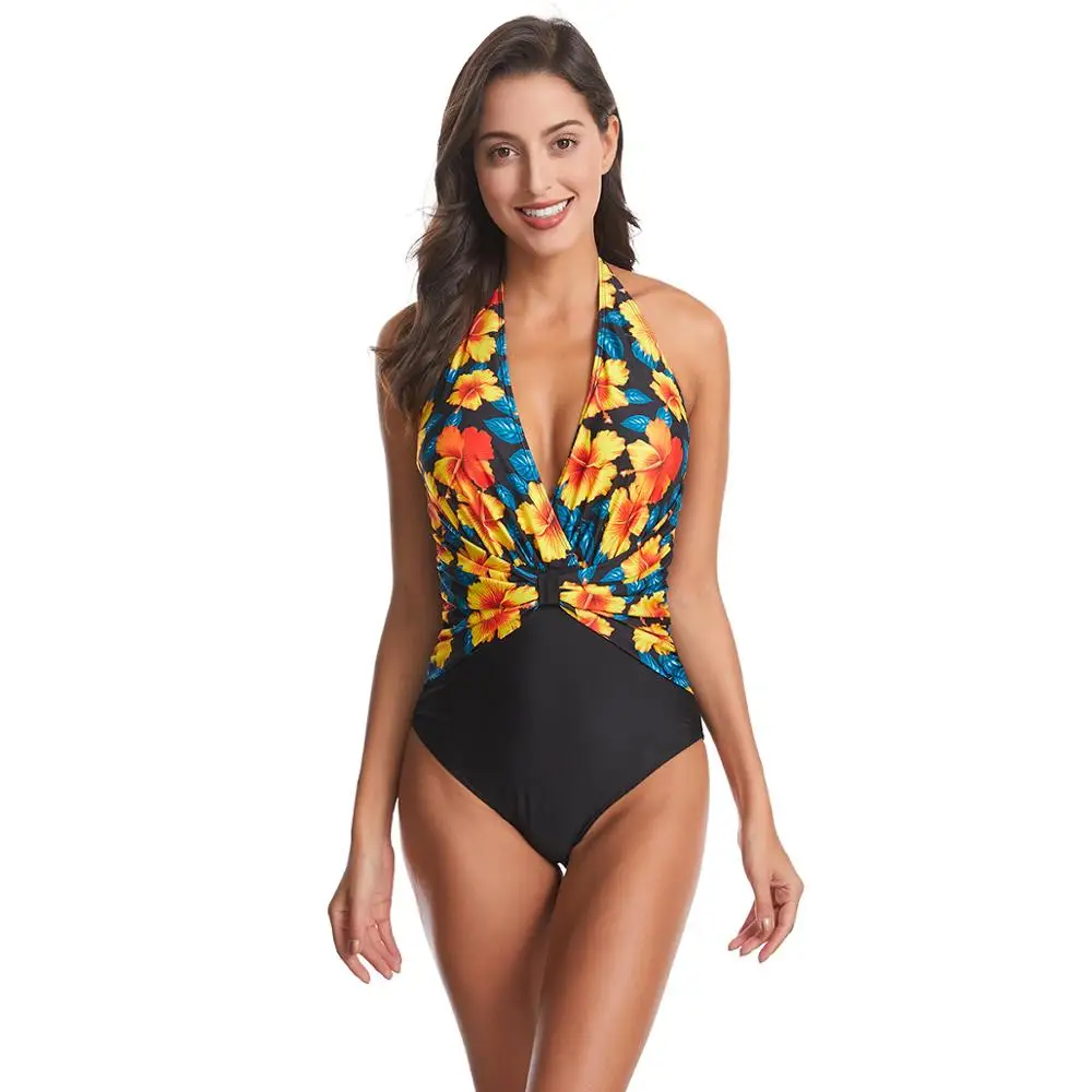 

Womens One Piece Backless Deep V Neck Halter Bathing Suit Padded Monokini Backless Push up Swimsuits Sexy Hollow Out Swimwear