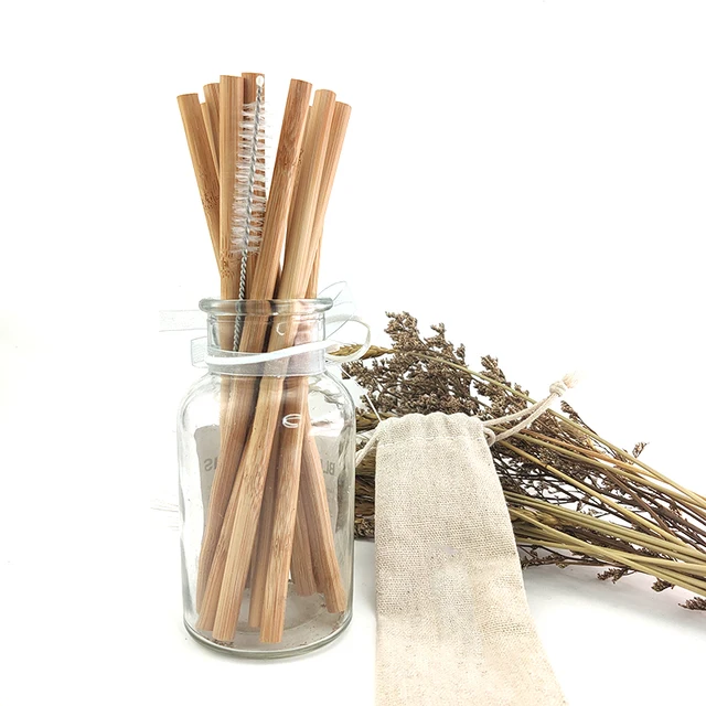 12Pcs Natural Organic Bamboo Straw Set Eco Friendly Eco Friendly Kitchen Utensils » Planet Green Eco-Friendly Shop