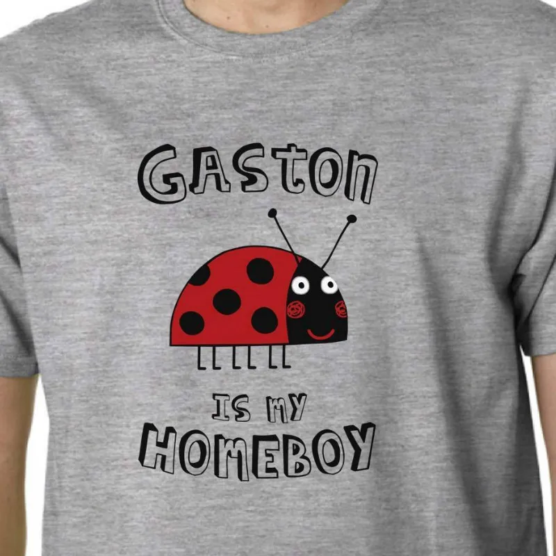 Детская футболка Gaston Is My Homeboy 100% хлопок с принтом божьей коровки | Мужская одежда