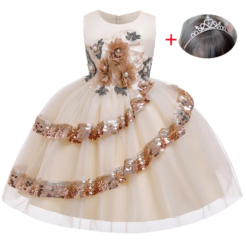 Berngi/летнее модное платье для девочек; цвет белый, синий; элегантные вечерние платья с бисером и большим бантом для детей; Размеры 3-8; платье принцессы для девочек - Цвет: Color 8