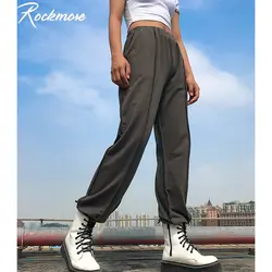 Rockmore Harajuku в стиле гарема, с широкими штанинами женские спортивные брюки с высокой талией корейские с буквенным принтом хип-хоп длинные