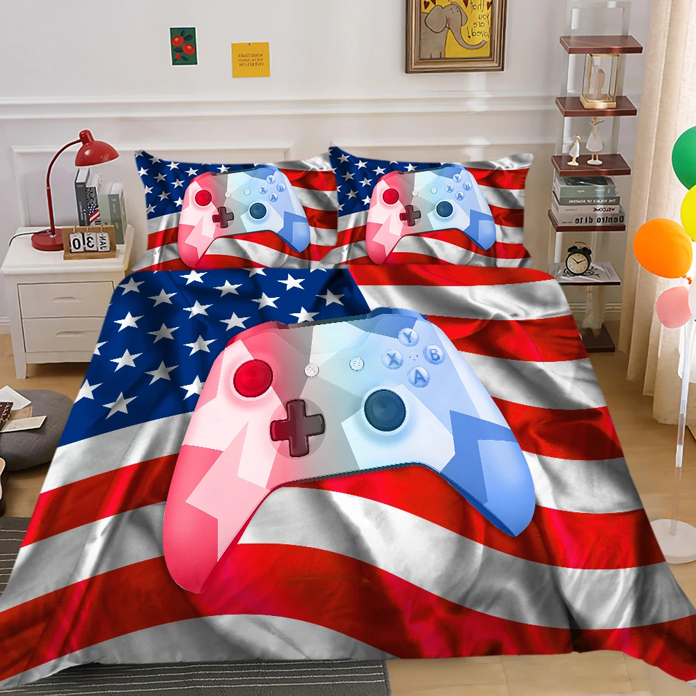 

3D Bedding Set Game Handle Boys Girls Room Duvet Cover Set Polyester Bedclothes Soft Breathable Bed Gift Home Textile