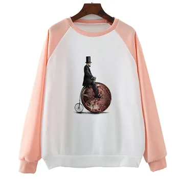 

Penny Farthing Gentleman Plus Size Sweatshirts Autumn Spring Casual Hoody Casual Women　Hoodies Dropshipping