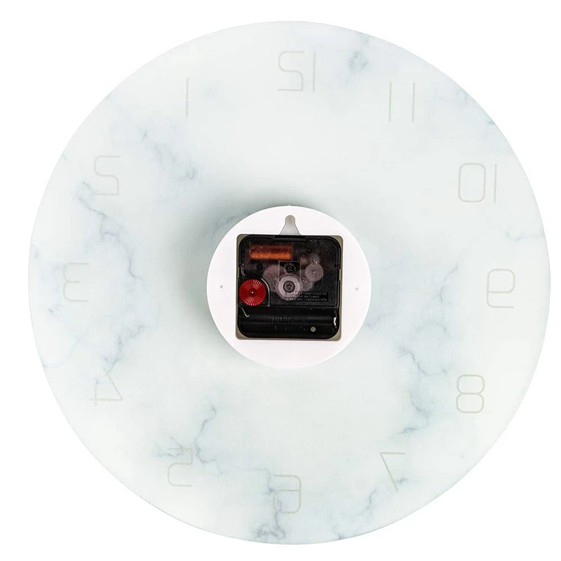 Marble Silent Wall Clock for Living Room Decor, 12 Inch Modern Non Ticking Decorations for Aesthetic Bedroom, Office, Kitchen(Ba
