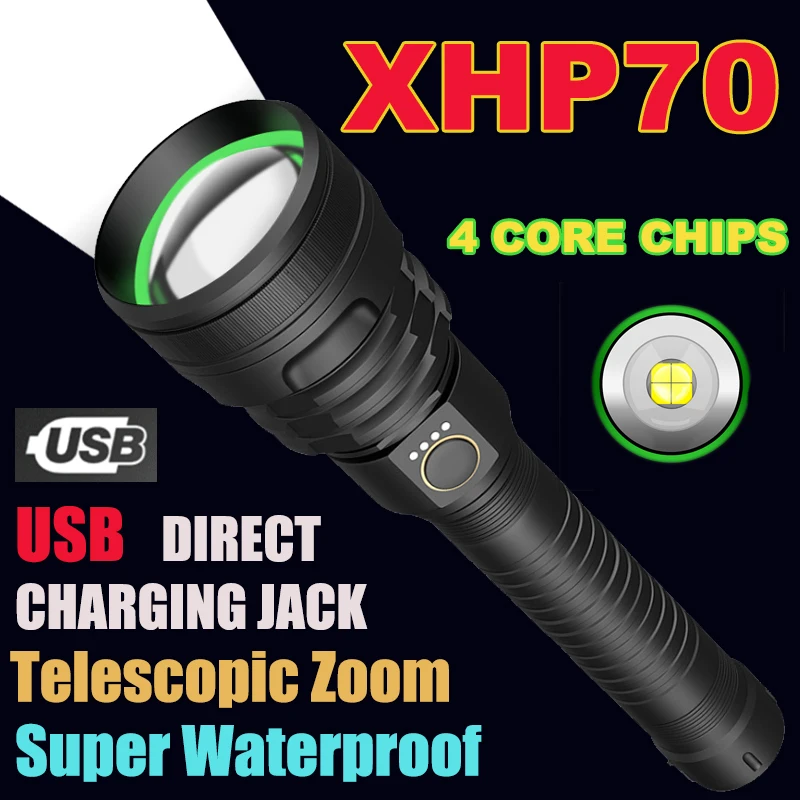 

High Power Led Flashlight Most Powerful Xhp70.2 Most Powerful Flashlight