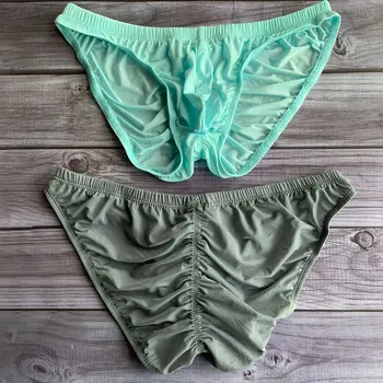 

Sexy Men's Silky Smooth Underwear Brief With Bulge Pouch 30-33"