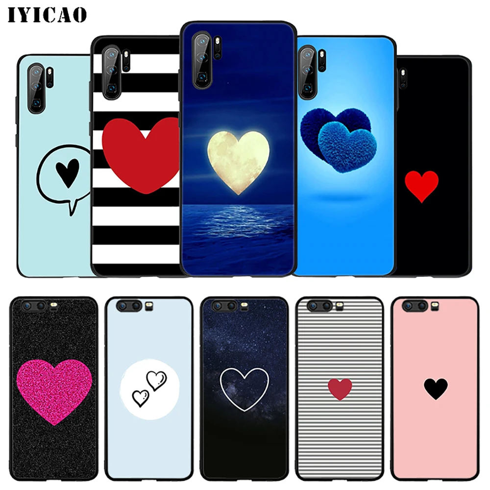 IYICAO Heart Red Lover Soft Case for Huawei P30 P20 P10 P9 P8 P Smart Z Plus 2019 Lite Pro 2018 2017 2016 TPU |