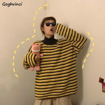 

Turtleneck Sweater Women Striped Autumn Thicker Long Sleeve Womens Harajuku Ulzzang Trendy Chic Loose Soft Leisure Basic Knitted