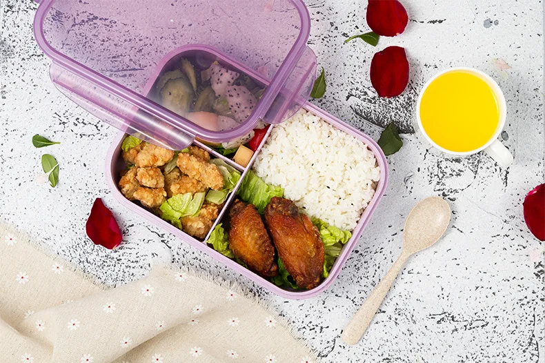 1 шт. Bento Box для детей герметичный школьный Ланч-бокс Microwavable с 3 отделениями контейнер для еды для детей