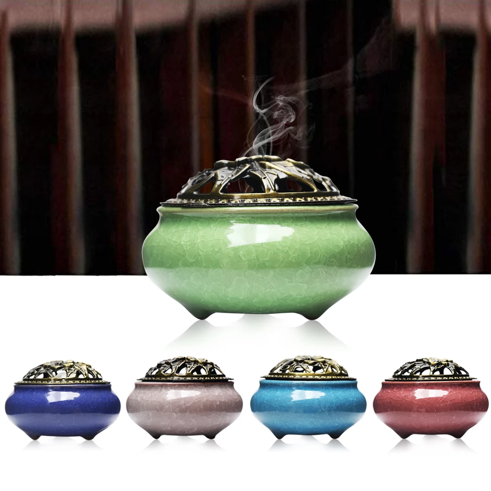 1pcs Mini Ceramic Incense Burners Creative Porcelain Censer Incense