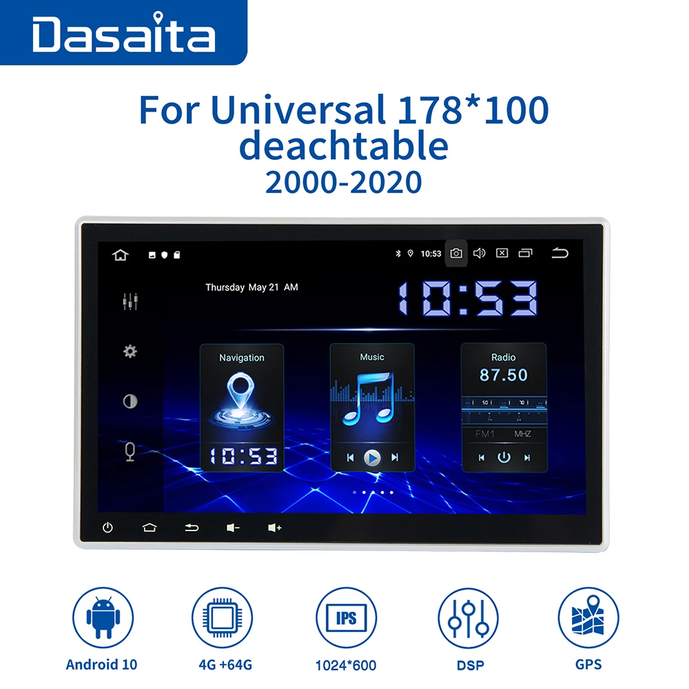 Автомобильный радиоприемник Dasaita 2 Din IPS-экран 10 дюйма Android 0 универсальный для Nissan