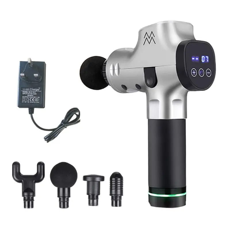 UK Touch 4 heads Myofascial физиотерапия инструмент немой фасции пистолет Массажная электрическая основа глубокая ткань перкуссия мышечный Массажер для облегчения боли - Цвет: UK Touch 4 heads