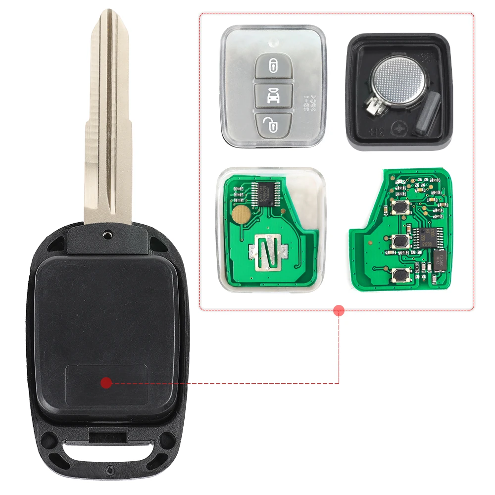 Keyecu 3 шт./лот удаленный брелок 2 кнопки для Chevrolet Captiva 2008 2009 2010 2011 2012 2013 433 МГц ID46 чип