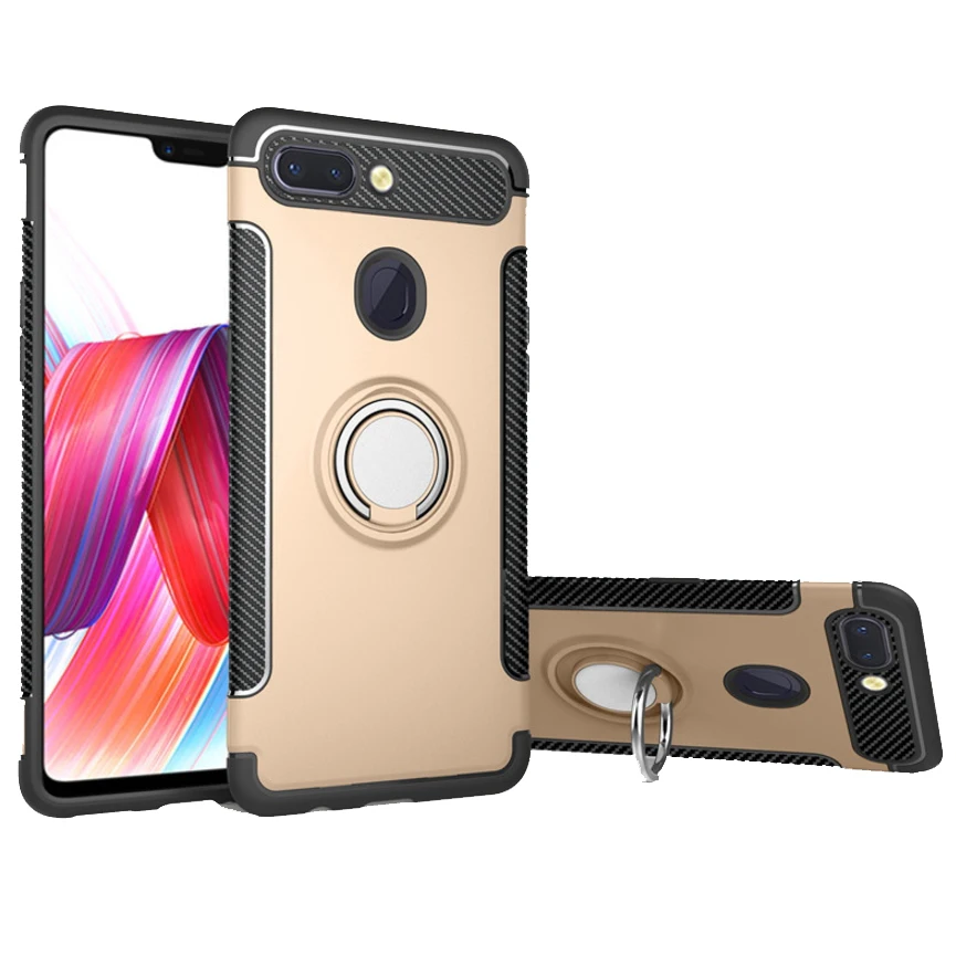 

Ring mobile phone case armor anti-fall cover magnetic car holder FOR:OPPO R9S R11S R15 R17 F5 F7 F9 A7X A79 A83 FindX Reno plus
