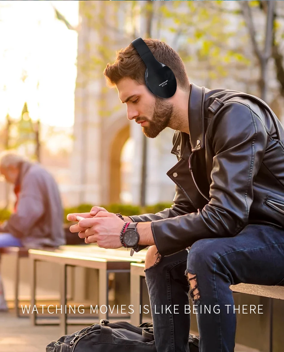 Беспроводные наушники Bluetooth окружающие басы HD звонки складные гарнитуры с микрофоном 3,5 мм разъем проводные наушники для ПК всех телефонов