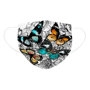 

30pcs Face Masks Adult's Children's Disposable Printed Butterfly Mask3 Layer Non-woven Breathable Face Sheild Mondkapjes Masque