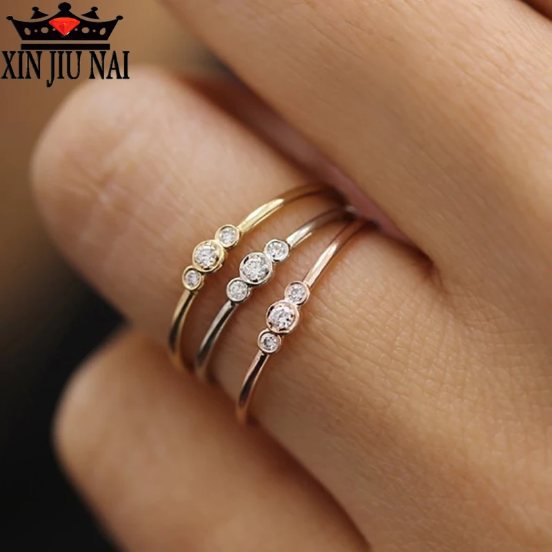 

Simple Fashion Design Rose Gold/wedding Lady Ring Bright Zircon CZ Elegant Lady's Exclusive Leisure Jewelry Gift women's rings