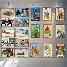 Счастливого Рождества bonne anné Тинтин металлический знак потертые шикарные уникальные подарок тарелки для Wall Art Home детской комнаты, 30X20 см DU-3876A