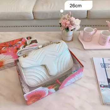 

Brand Women Soft Genuine Leather Bags 26 CM High Quality Heart Pattern Women Shoulder Bags Female Crossbody Bags