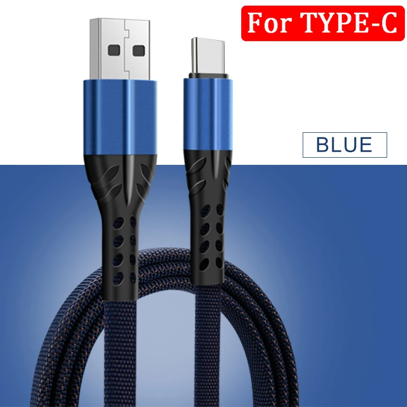 1 м 2 м зарядный кабель Micro usb type C 3.5A Быстрая зарядка Microusb type-C зарядное устройство провод usb c для Xiaomi для huawei usb Дата-кабель - Цвет: For Type C Blue