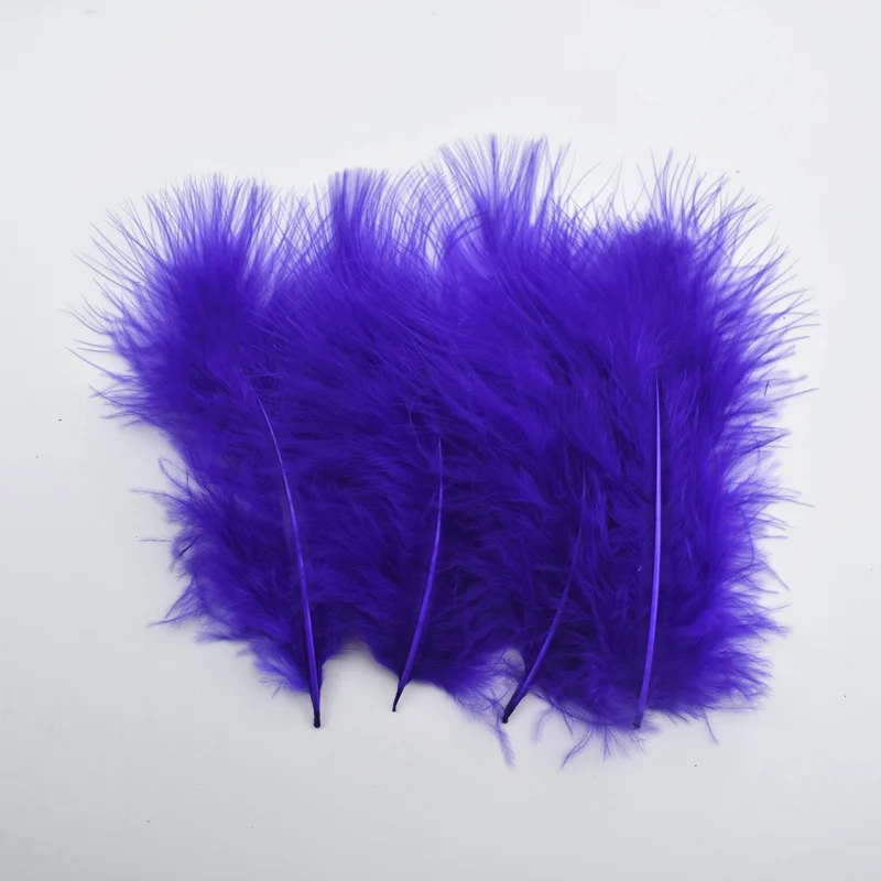 20Pcs/Lot Marabou Turkey Feathers White Pheasant Feathers for Crafts Feathers for Jewelry Making Wedding Feathers Decoration - Color: Purple
