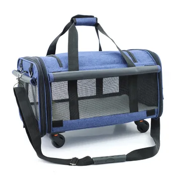 

M8 Foldable 20 Kg Medium and Large Pet Trolley Bag Breathable Tug Out Cat Dog Cage Backpack for