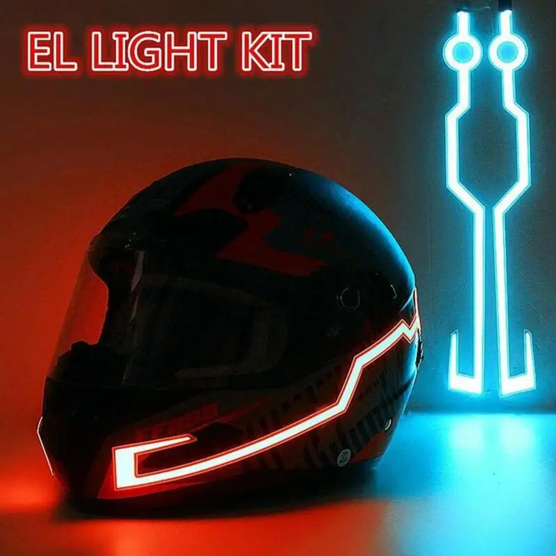 

2Pcs Helmet Motorcycle Light Riding Signal EL Strip Flashing LED Durable Kit Bar DIY 3 Modes Waterproof Helmet Led Strip