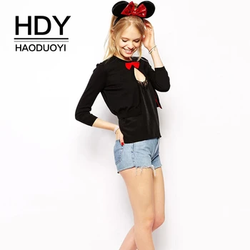 

HDY Haoduoyi Simple Casual Fashion Slim Slimming Temperament Wild Pocket Zipper Decorative Sweet Bow Decoration Short Cardigan