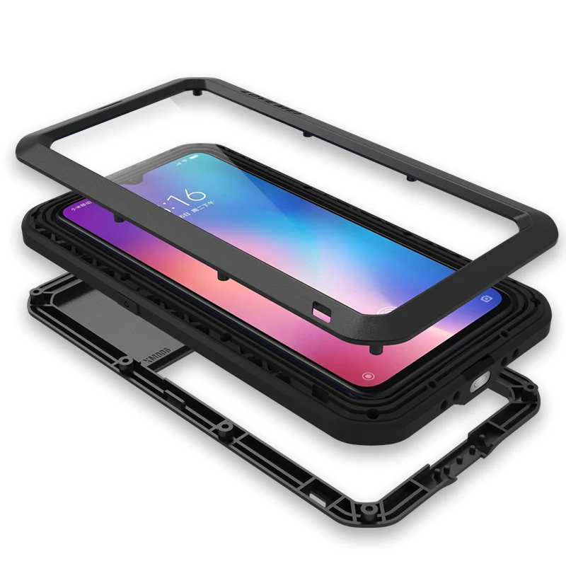 Алюминиевая металлическая броня для Xiaomi Mi 9 ударопрочный тяжелый чехол для Xiaomi Mi 9 жизнь водонепроницаемый порошкообразный Gorilla glass Funda