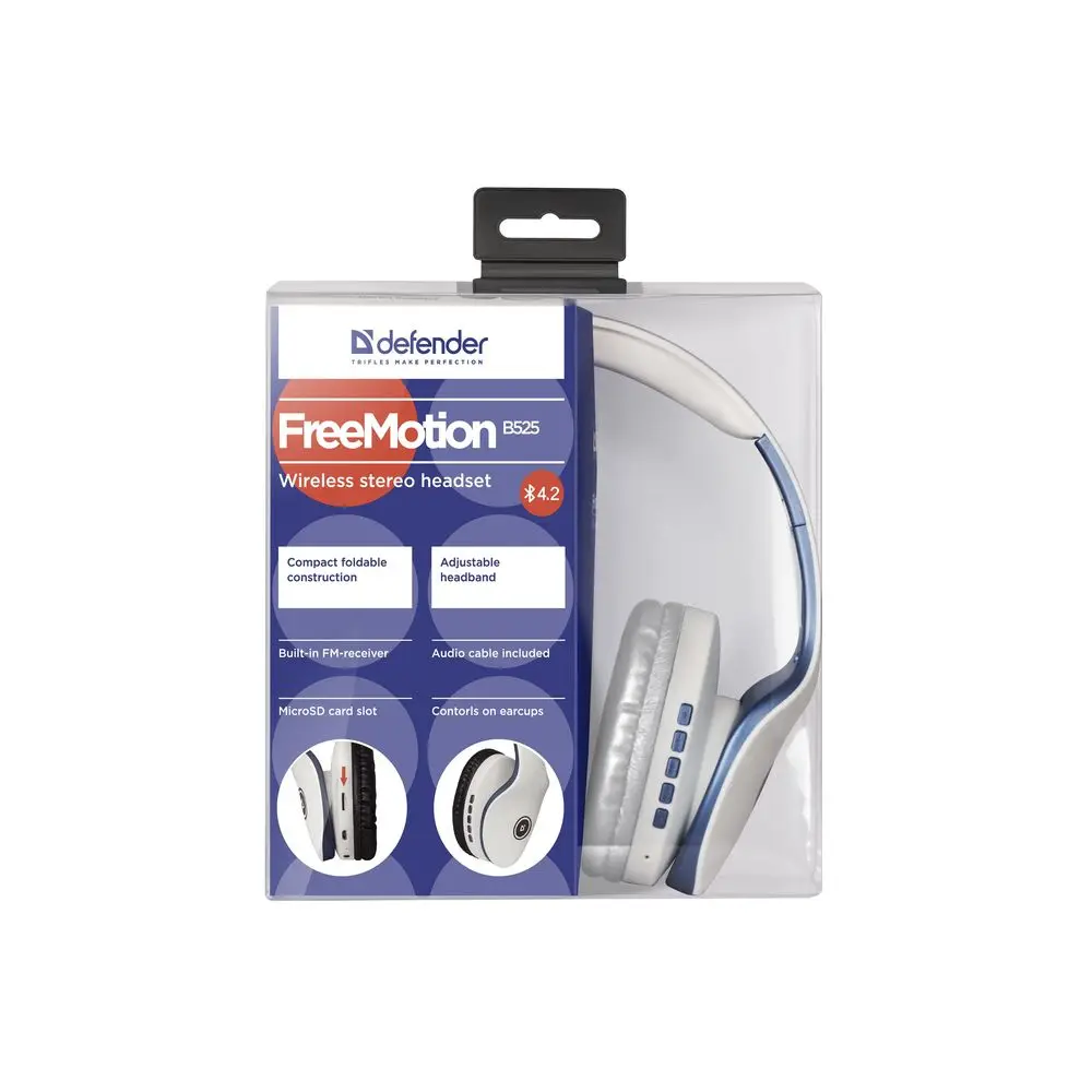 Гарнитура FreeMotion B525 белый+синий, Bluetooth