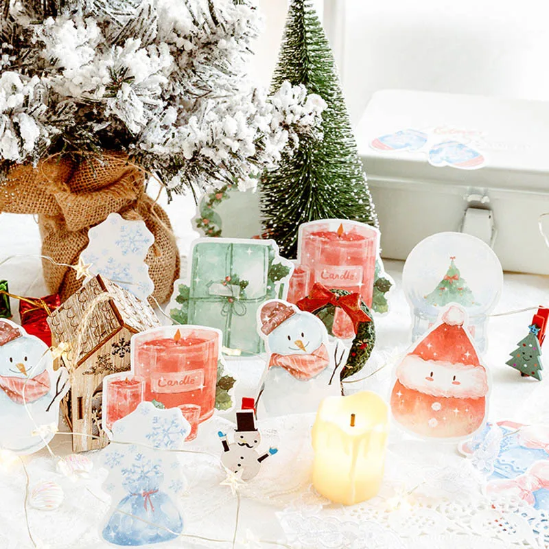 

30Pcs Cute Stationery Stickers Kawaii Christmas Stickers Decorative Stickers For Kids DIY Diary Scrapbooking Supplies