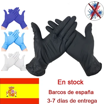 

100PCS Nitrile Disposable Gloves Wear Resistance Food Household Cleaning Washing Anti-Static Gloves Spain Free Ship 4 color