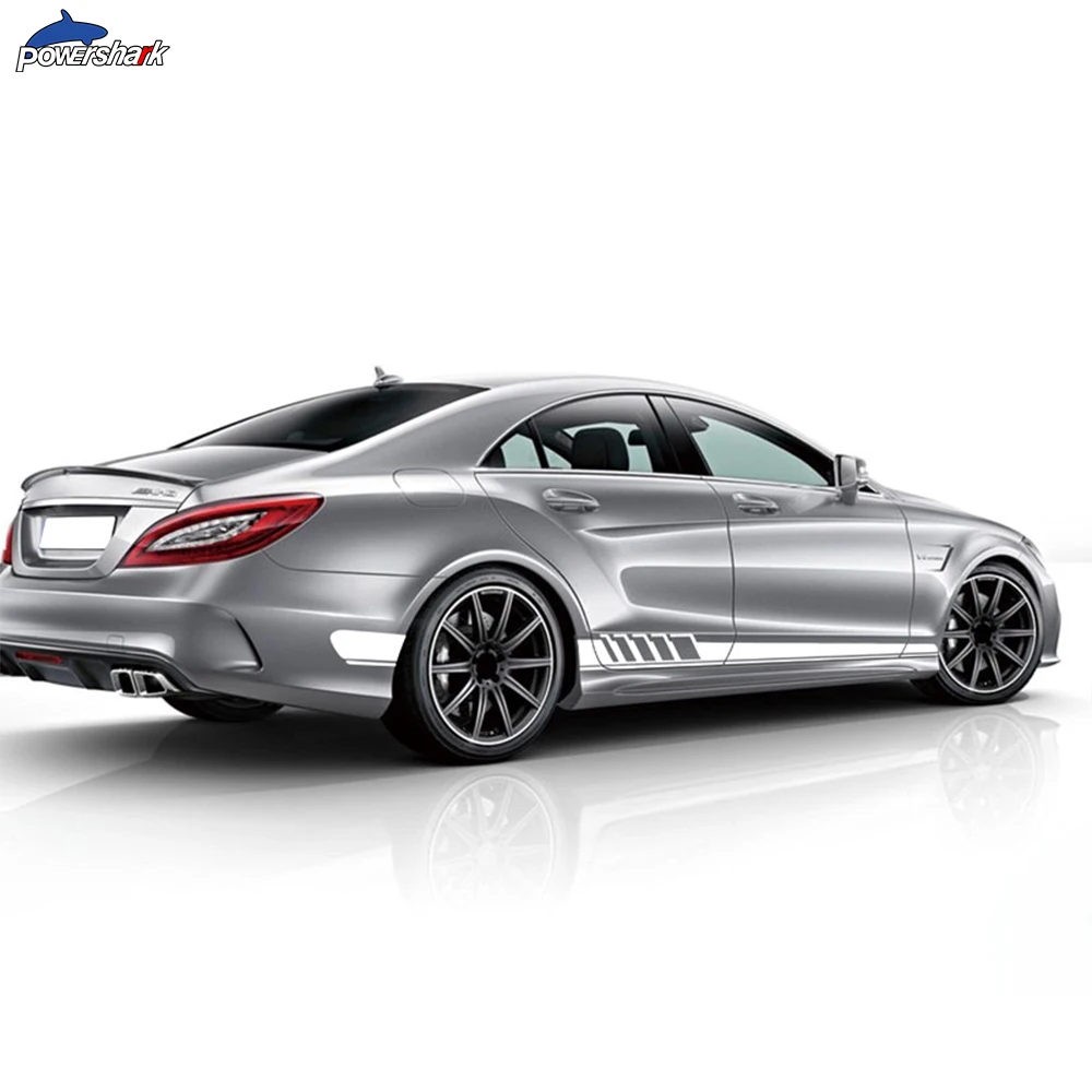 Наклейка на юбку для Mercedes Benz CLS Class C257 модель 1 боковые полоски дверь Аксессуары