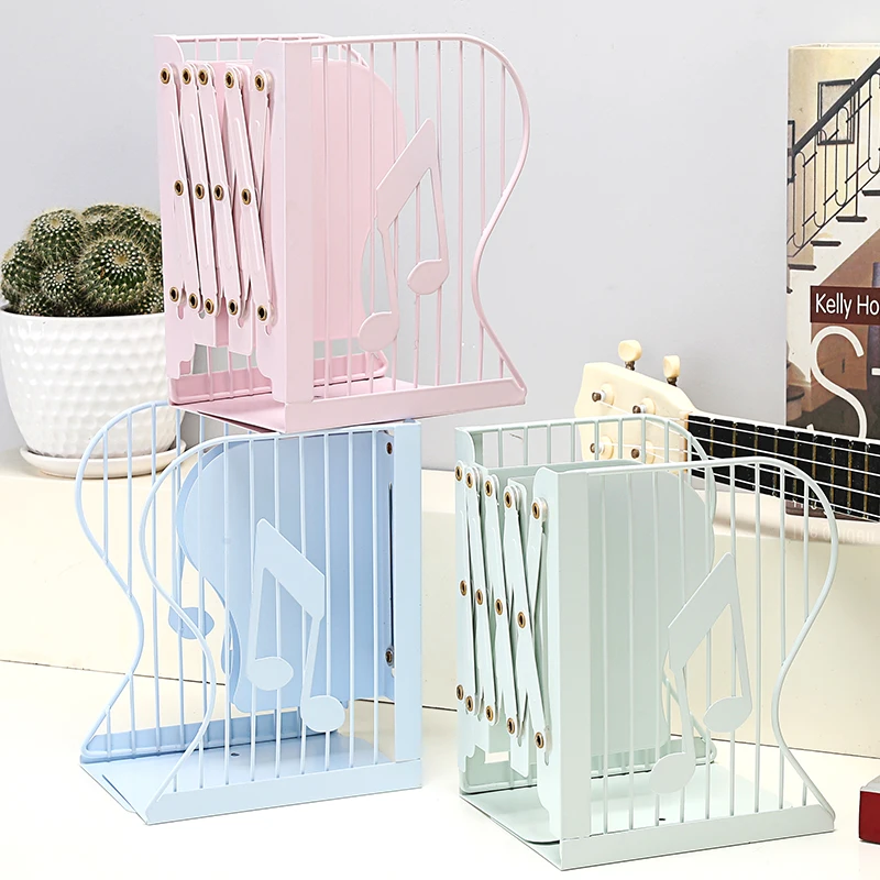 Best Creative Metal Adjustable Bookends Desk Magazine Organizer Desktop Home Bookshelf Book Stand Holder Decorativos Stationery
